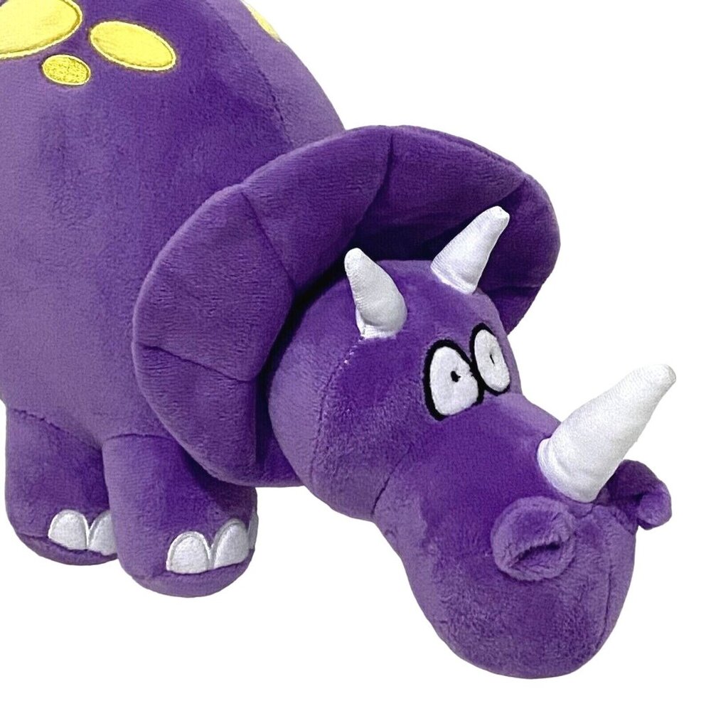 Vachichi Plush‎ Triceratops 12" Purple Dinosaur Stuffed Animal Soft Eyes